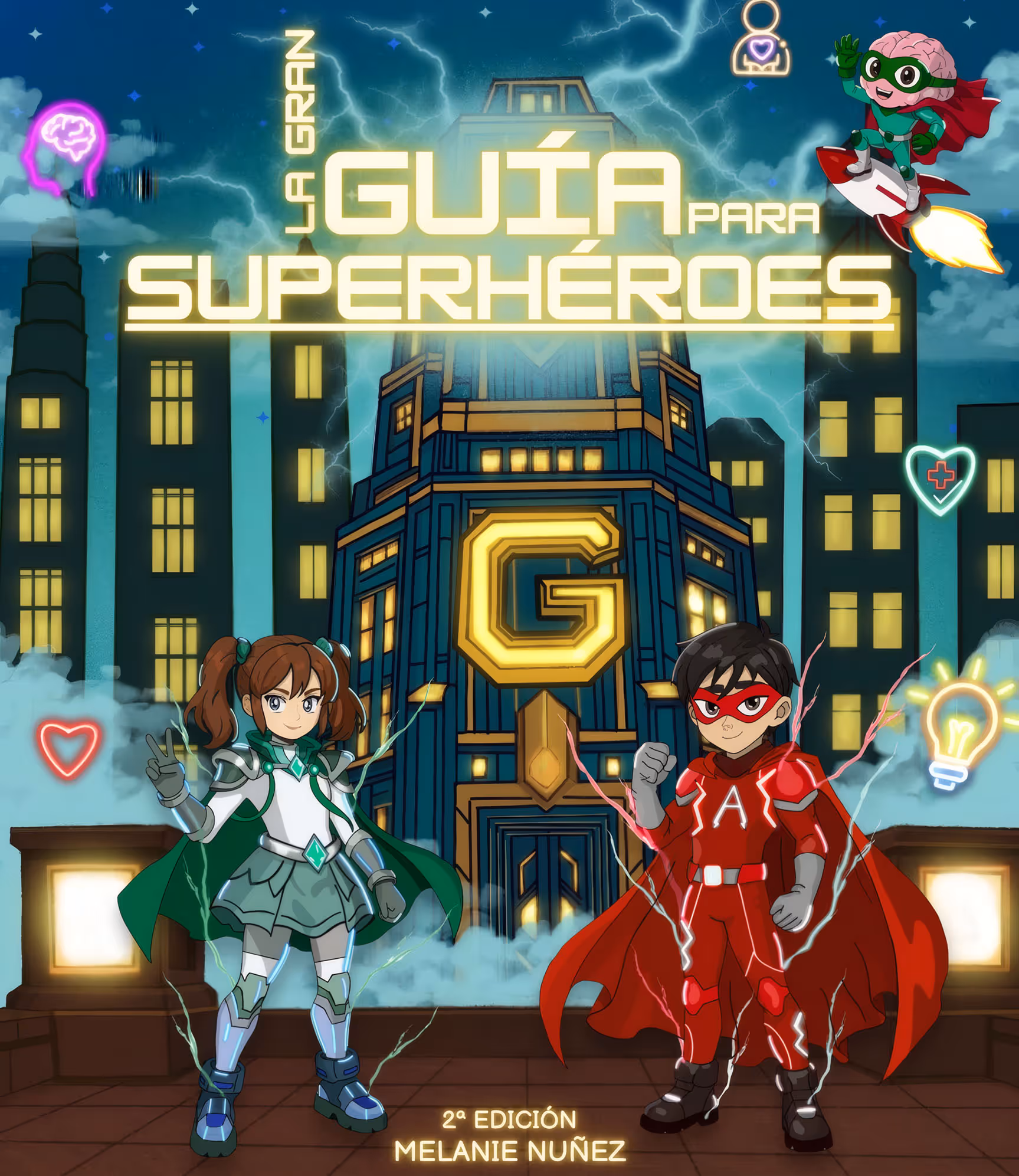 Portada del libro La Gran Guía para superhéroes, 2da edición, portada variante azul.